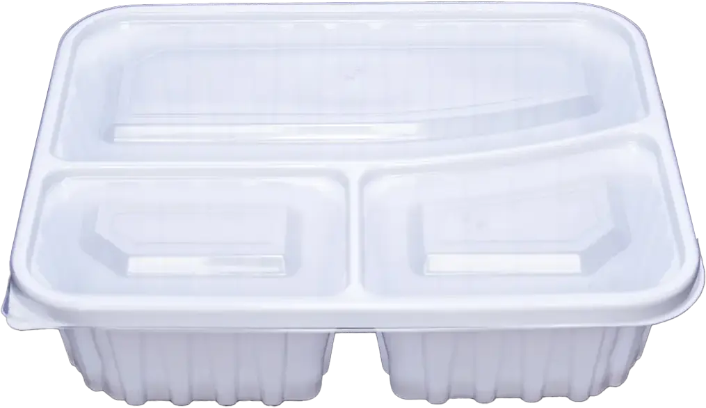 BANDEJA ADVANTY MAX BRANCA 3 DIVISÕES COM TAMPA TRANSPARENTE